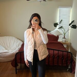 JCrew Cream Sleeveless Puffer Vest
